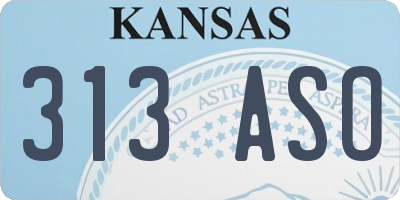 KS license plate 313ASO