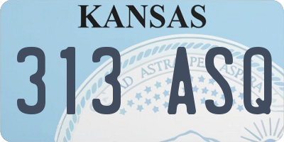 KS license plate 313ASQ