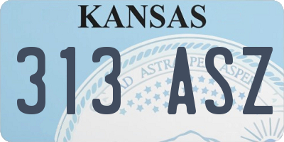 KS license plate 313ASZ
