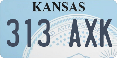 KS license plate 313AXK