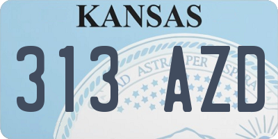KS license plate 313AZD