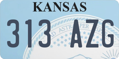 KS license plate 313AZG