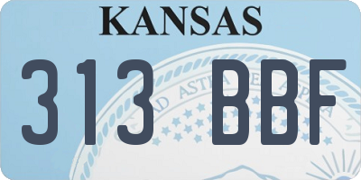 KS license plate 313BBF