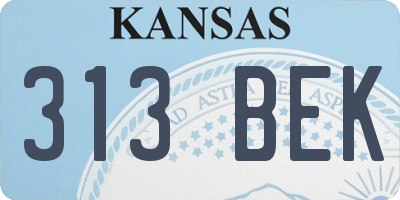KS license plate 313BEK
