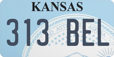 KS license plate 313BEL