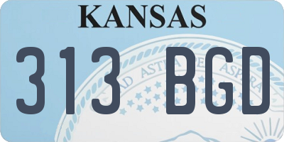 KS license plate 313BGD