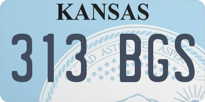 KS license plate 313BGS