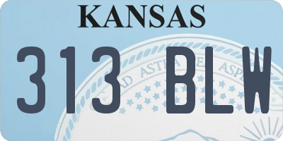 KS license plate 313BLW