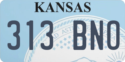 KS license plate 313BNO