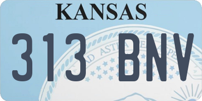 KS license plate 313BNV