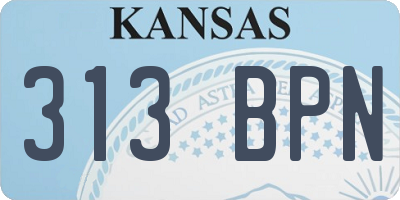 KS license plate 313BPN