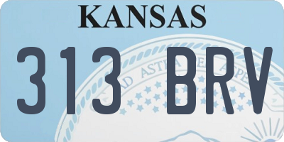 KS license plate 313BRV