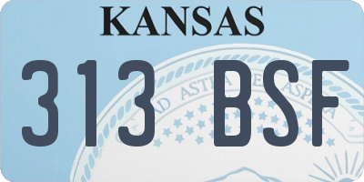 KS license plate 313BSF