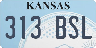 KS license plate 313BSL