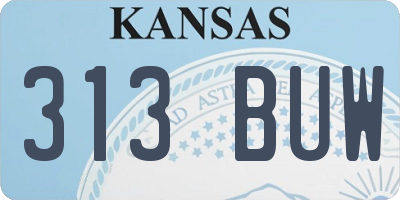 KS license plate 313BUW