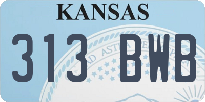 KS license plate 313BWB