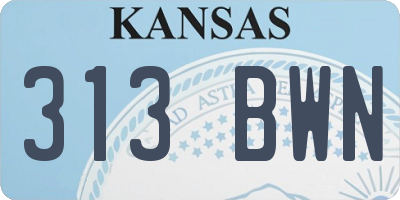 KS license plate 313BWN