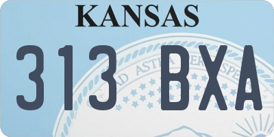 KS license plate 313BXA