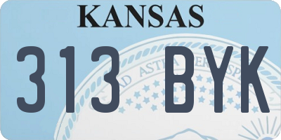 KS license plate 313BYK