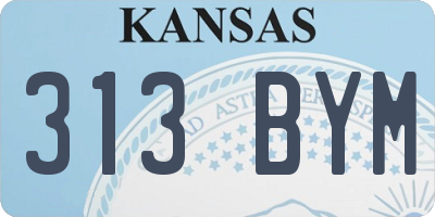 KS license plate 313BYM