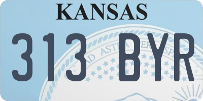 KS license plate 313BYR