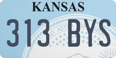 KS license plate 313BYS