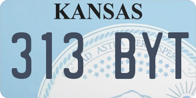 KS license plate 313BYT
