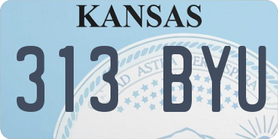 KS license plate 313BYU