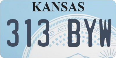 KS license plate 313BYW