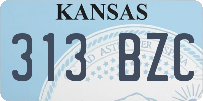 KS license plate 313BZC