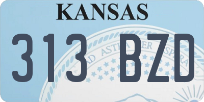 KS license plate 313BZD