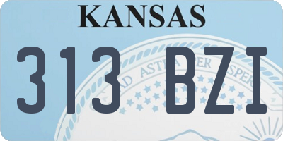 KS license plate 313BZI