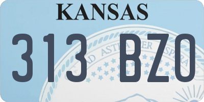 KS license plate 313BZO