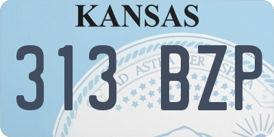 KS license plate 313BZP