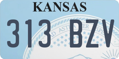 KS license plate 313BZV