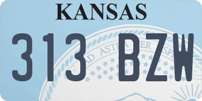 KS license plate 313BZW