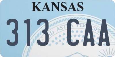 KS license plate 313CAA