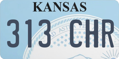 KS license plate 313CHR