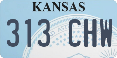 KS license plate 313CHW