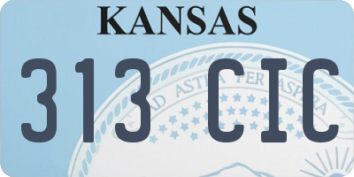 KS license plate 313CIC