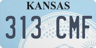KS license plate 313CMF