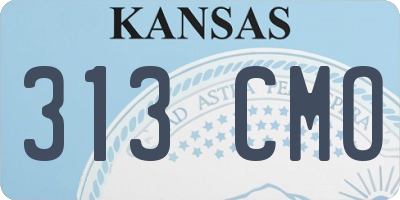 KS license plate 313CMO