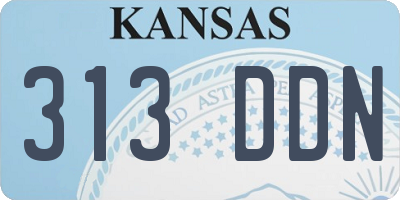 KS license plate 313DDN