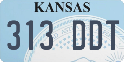 KS license plate 313DDT