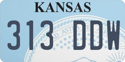 KS license plate 313DDW