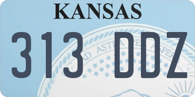 KS license plate 313DDZ