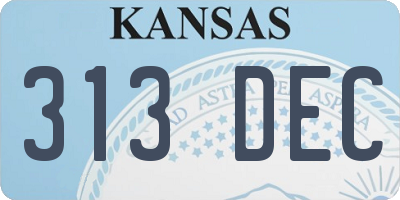 KS license plate 313DEC