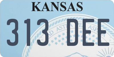 KS license plate 313DEE