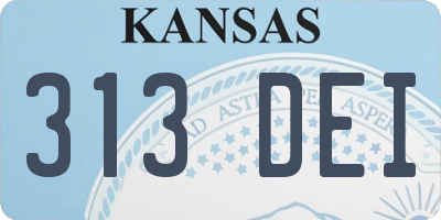KS license plate 313DEI