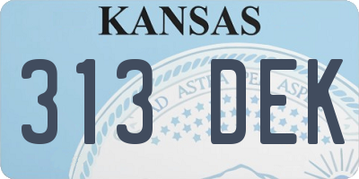 KS license plate 313DEK